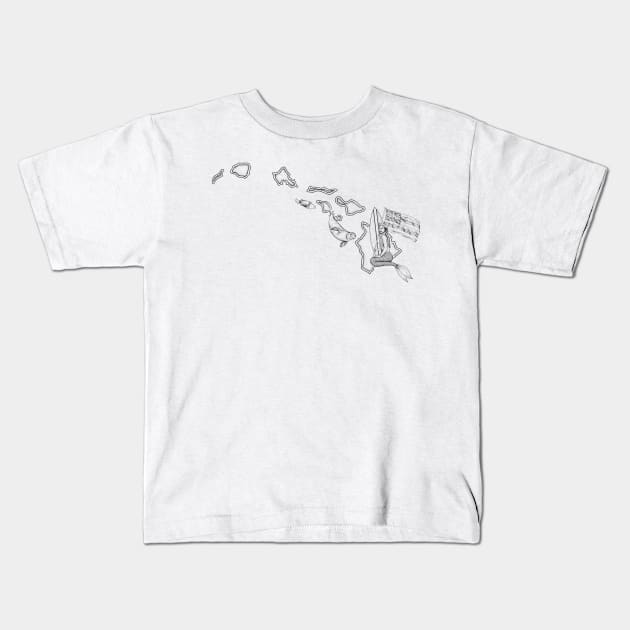 Hawaii Mermaid Kids T-Shirt by Elizabeth Weglein Art